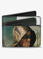 DC Comics Arrow Standing Pose Arrow Tips Fade Bifold Wallet