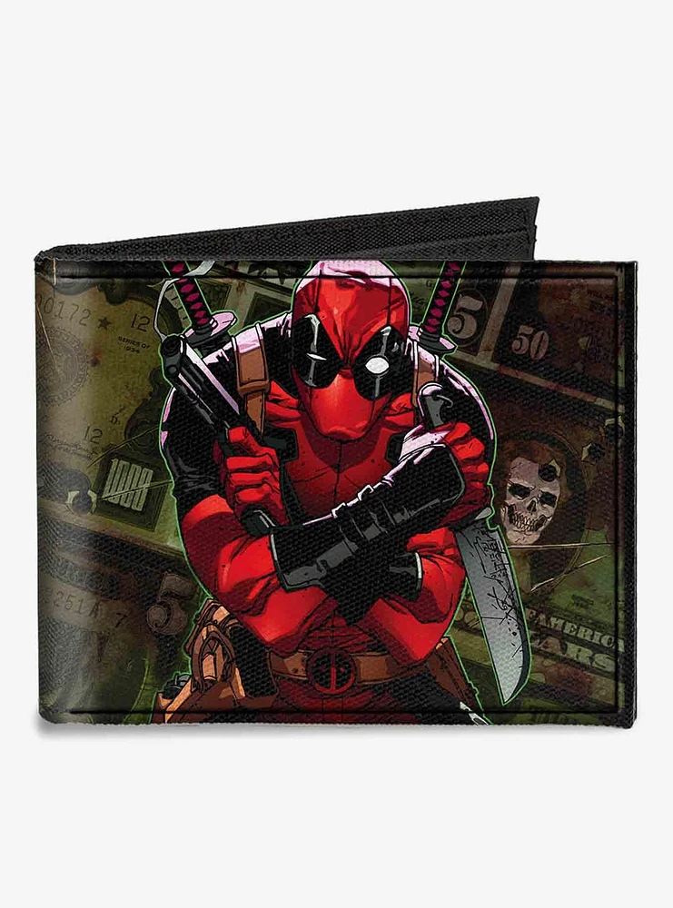 Marvel Deadpool 2012 5 Revenge of The Gipper Variant Cover Dollars Canvas Bifold Wallet