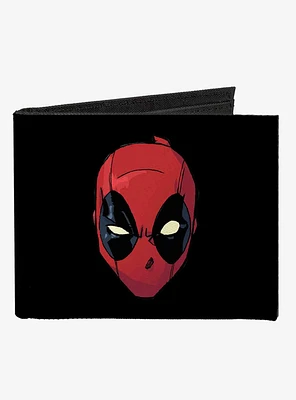 Marvel Deadpool Head Text Canvas Bifold Wallet