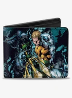 DC Comics Aquaman New 52 The Trench Underwater Comic Book Cover Pose Bifold Wallet