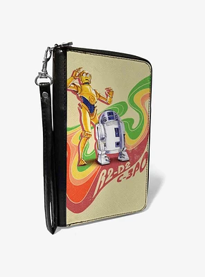 Star Wars C3PO and R2D2 Wave Pose Zip Around Wallet