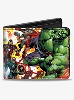 Marvel Avengers Assemble Issue 2 6 Superhero Explosion Cover Pose Bifold Wallet