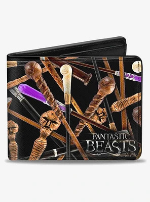 Fantastic Beasts Wands ScatteBifold Wallet