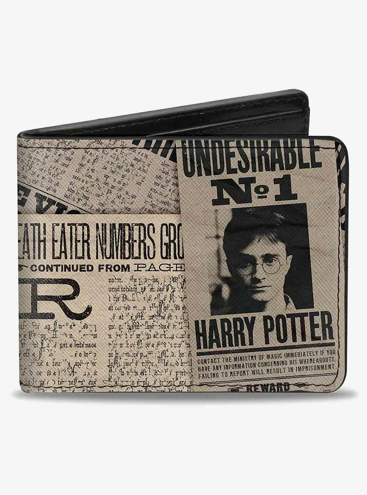 Harry Potter Newspaper Headlines Undesirable No 1 Bifold Wallet