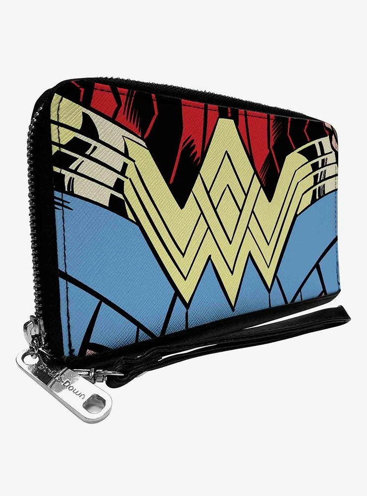 DC Comics Wonder Woman 1984 WW Belt Logo Close Up Zip Around Wallet