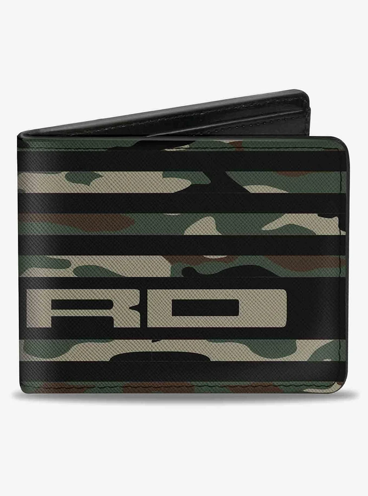 Ford Script Americana Flag WeaTheCamo Olive Bifold Wallet