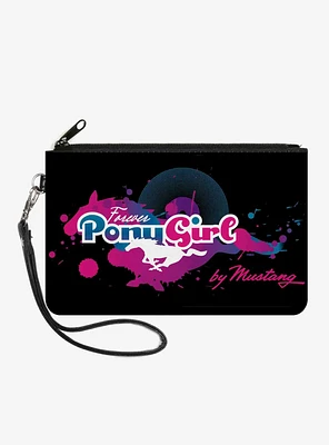 Forever Pony Girl Mustang Silhouette Canvas Zip Clutch Wallet