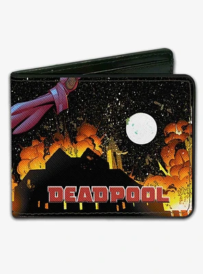 Marvel Deadpool Building Explosion Pose Bifold Wallet