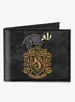 Harry Potter Hufflepuff Badger Crest Dedication Patience Loyalty Banner Canvas Bifold Wallet