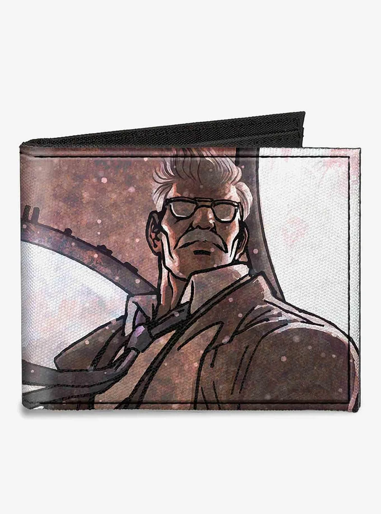 DC Comics James Gordon Close Up Lights Pose Canvas Bifold Wallet