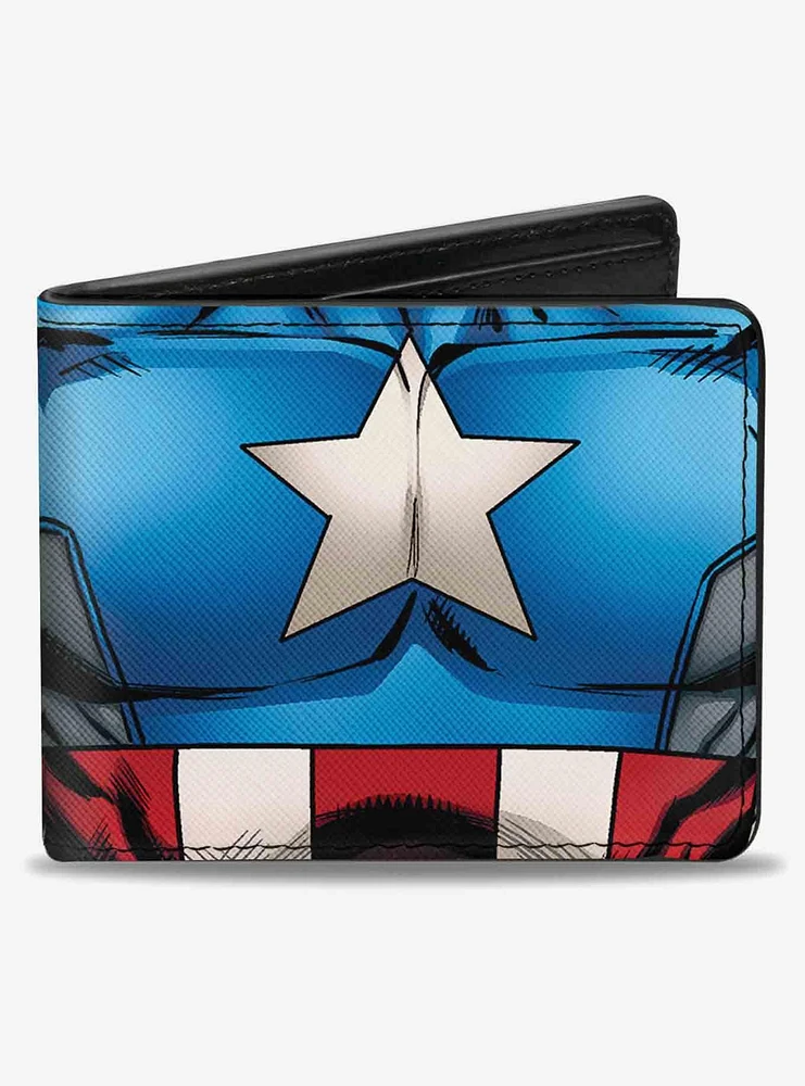 Marvel Captain America Chest Star Stripes Bifold Wallet