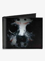 Friday The 13th Jason Mask3 Close Up Canvas Bifold Wallet
