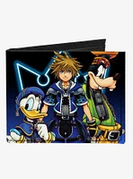 Disney Kingdom Hearts II Donald Wisdom Form Sora Goofy Diamonds Canvas Bifold Wallet