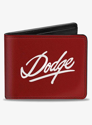 Dodge Emblem Script Burgundy Bifold Wallet