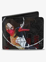 Marvel Silk 2 Shooting Web Cover Spider Webs Skyline Bifold Wallet