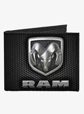 Ram Shield Logo Honeycomb Canvas Bifold Wallet