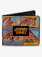 Looney Tunes Wile E Coyote and Road Runner Scene Blocks Bifold Wallet