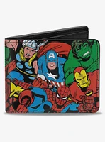 Marvel Comics Characters Stacked Logo Bifold Wallet