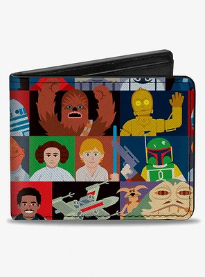 Star Wars Classic Characters Pose Blocks Bifold Wallet