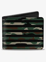 Ram Logo Americana Flag WeaTheCamo Olive Olive Bifold Wallet