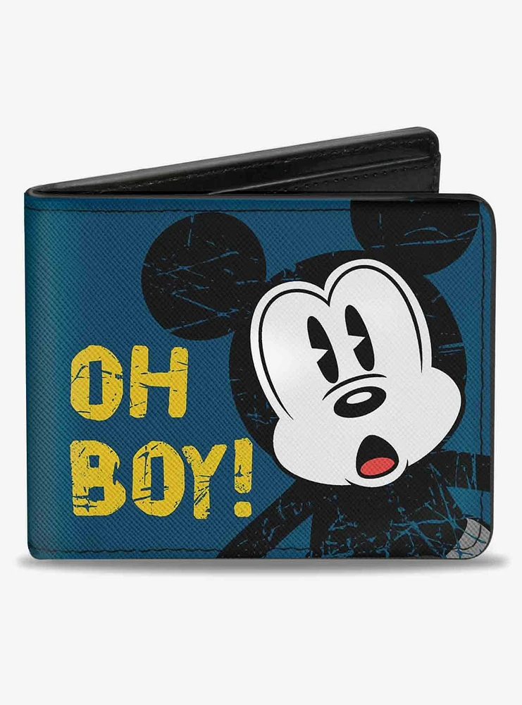 Disney Mickey Mouse Oh Boy Pose Weathered Bifold Wallet