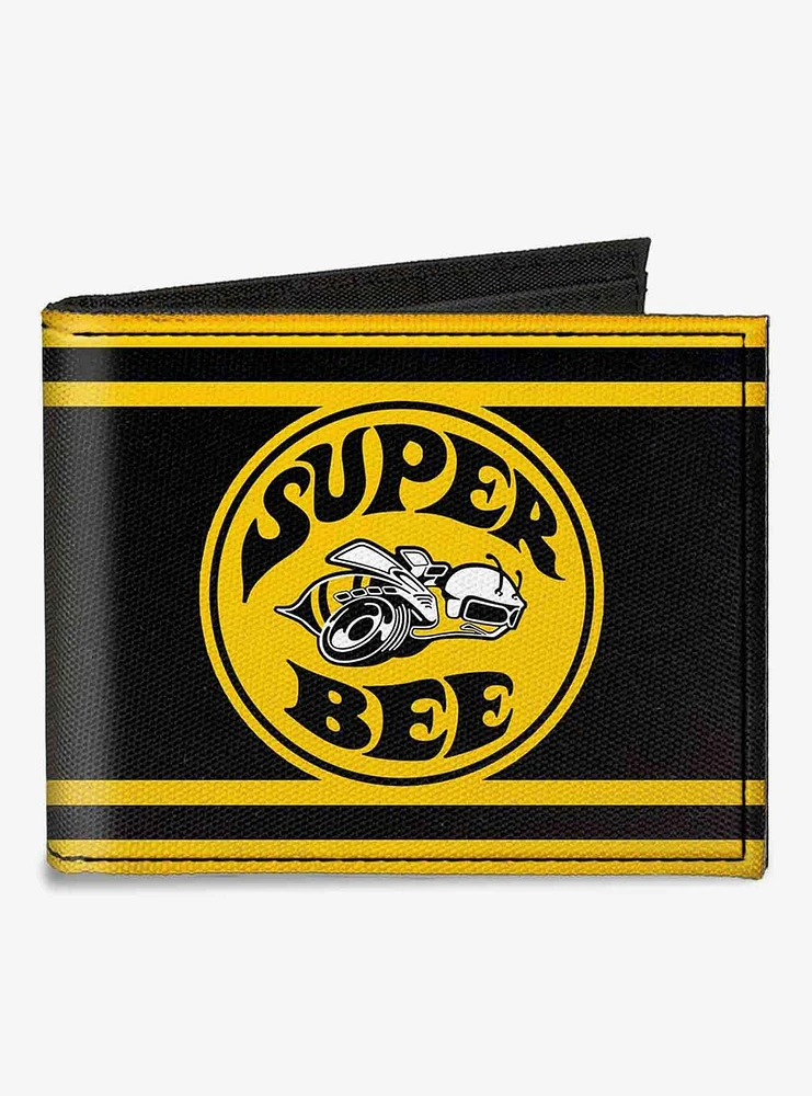 Super Bee Logo Stripes Canvas Bifold Wallet