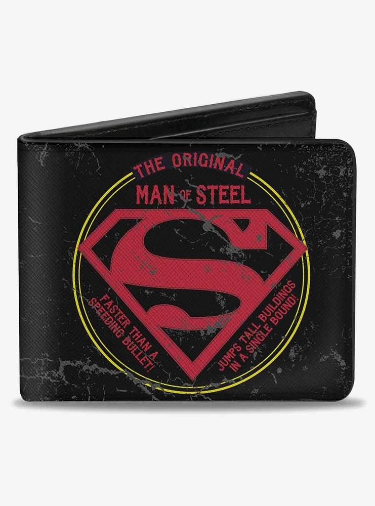 DC Comics Superman The Original Man of Steel Badge Bifold Wallet