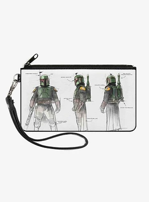 Star Wars The Book of Boba Fett All Sides Schematic Canvas Zip Clutch Wallet