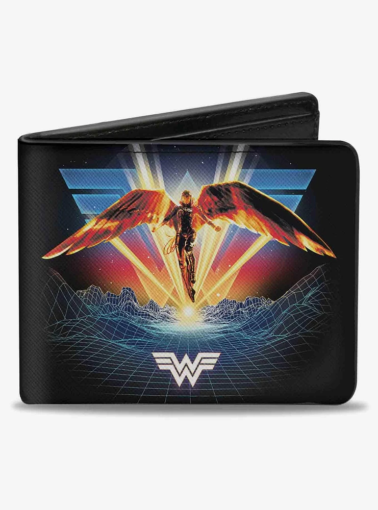 DC Comics Wonder Woman 1984 Golden Armor Pose Logo Topography Bifold Wallet