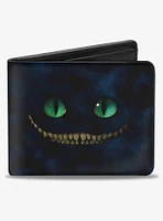 Disney Tim Burton's Alice In Wonderland Cheshire Cat Eyes Teeth Tree Pose Smokey Bifold Wallet