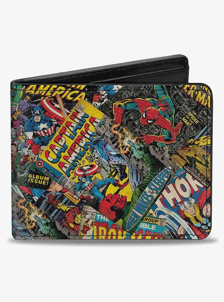 Marvel Retro Marvel Comic Books Stacked Bifold Wallet