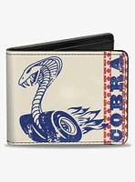 Vintage Cobra Jet Logo Cobra Stars Ford Script Bifold Wallet