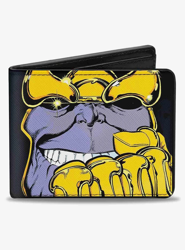 Marvel Thanos Raised Fist Pose Lavender Bifold Wallet