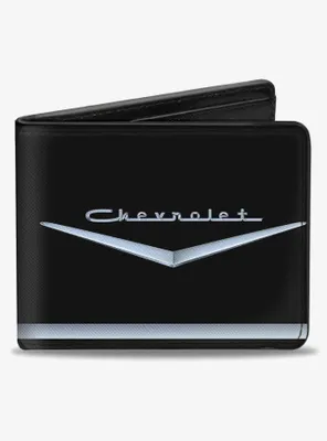 1955 57 Chevrolet V Emblem Stripe Bifold Wallet