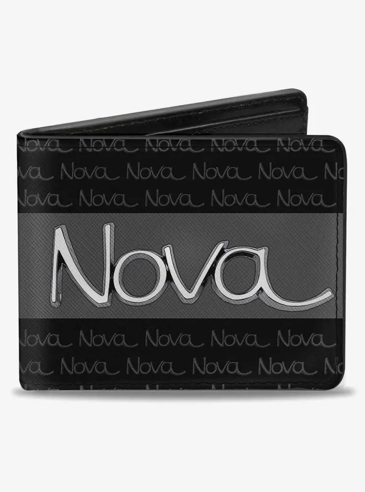 1968 72 Nova Script Emblem Stripe Repeat Bifold Wallet