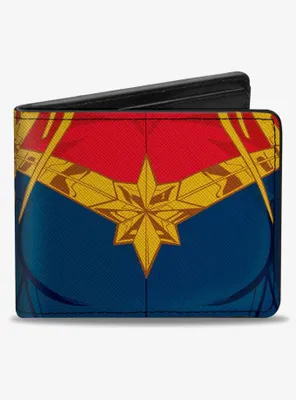 Marvel Captain Marvel Character Close Up Front and Back Bifold Wallet