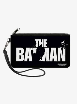 DC Comics The Batman Movie Batman Silhouette Title Canvas Zip Clutch Wallet