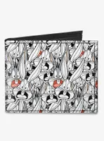 Looney Tunes Bugs Bunny Expressions Stacked Canvas Bifold Wallet