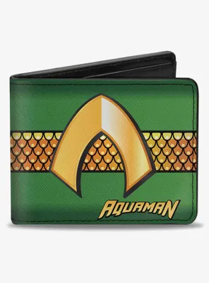DC Comics Aquaman Classic Icon Scales Stripe Bifold Wallet