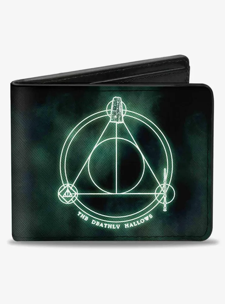 Harry Potter The Deathly Hallows Cloak Stone Wand Trinity Bifold Wallet