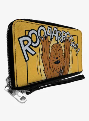 Star Wars Chewbacca Arms Up Rooaarrggh Pose Zip Around Wallet