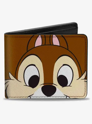 Disney Chip and Dale Chip Face Close Up and Autograph Bifold Wallet
