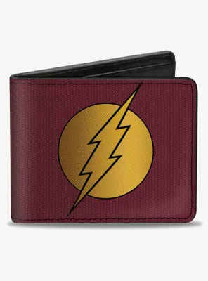 DC Comics Flash Logo12 Mesh Lattice Burgundy Bifold Wallet
