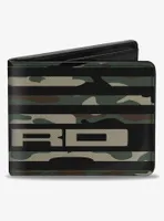 Ford Script Americana Flag WeaTheCamo Olive Bifold Wallet