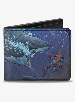 Marvel Deadpool Underwater Shark Scenes Bifold Wallet