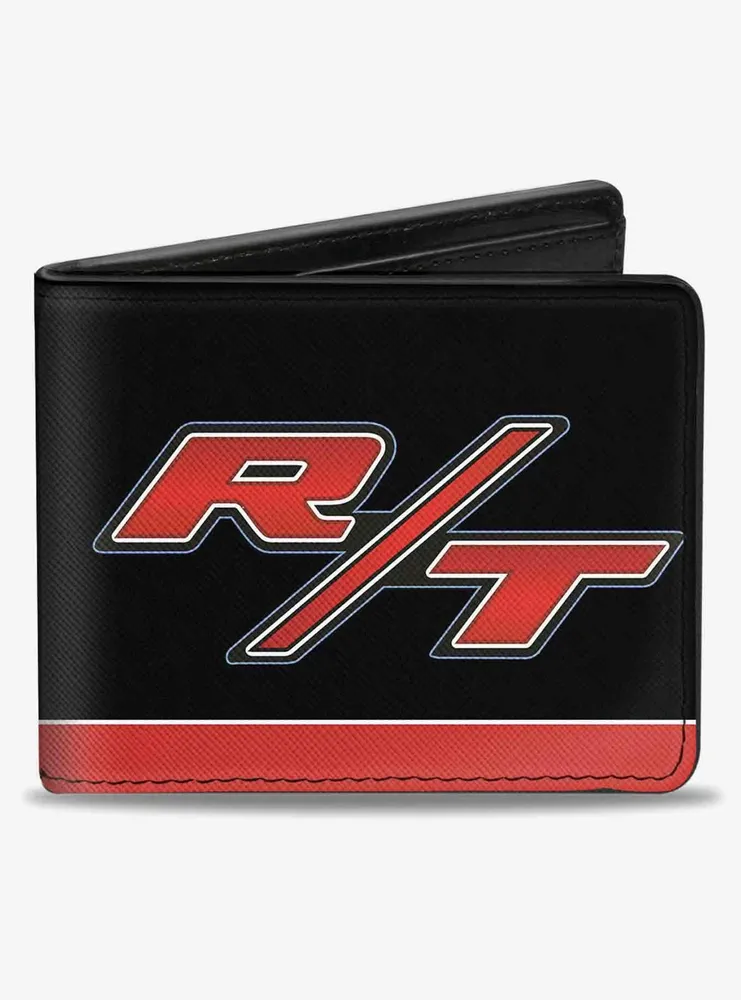 Dodge Challenger R T Emblem Stripe Bifold Wallet