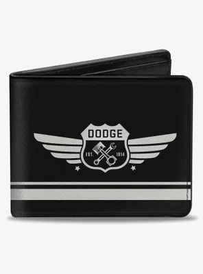 Dodge Garage Emblem Stripe Light Bifold Wallet