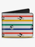 Disney Mickey Mouse Poses Stripes Bifold Wallet