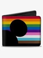 Disney Mickey Mouse Pride Ears Icon Inclusion Rainbow Stripe Bifold Wallet