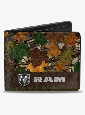 Ram Logo Leaf Camo Browns Bifold Wallet